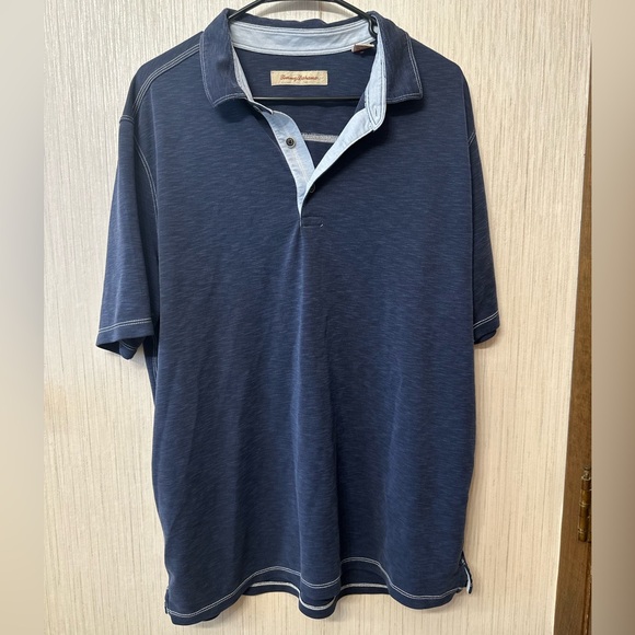 Tommy Bahama Other - TOMMY BAHAMA POLO SHIRT mens large BLUE POLY MODAL